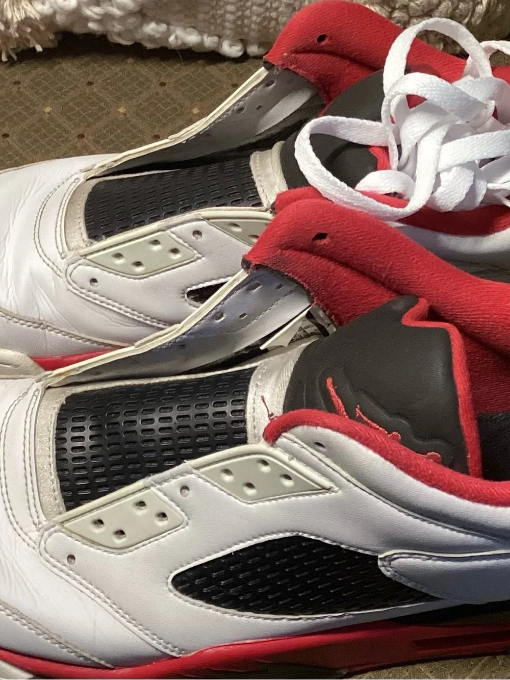 Jordan Men’s White Black Red Retro Sneakers